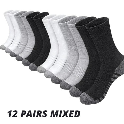 6/12 Pairs Men's Outdoor Gym Socks - High Quality Comfortable Soft Non Slip Football Socks - Plus Size New Style