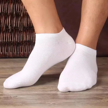 Pack of 20 Pairs of Men's Socks - Spring/Summer - Thin, Breathable and Soft Polyester and Cotton Socks - Black Casual and Business Socks - Boat Type Ankle Socks - Size EU38-45