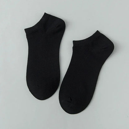 Pack of 20 Pairs of Men's Socks - Spring/Summer - Thin, Breathable and Soft Polyester and Cotton Socks - Black Casual and Business Socks - Boat Type Ankle Socks - Size EU38-45